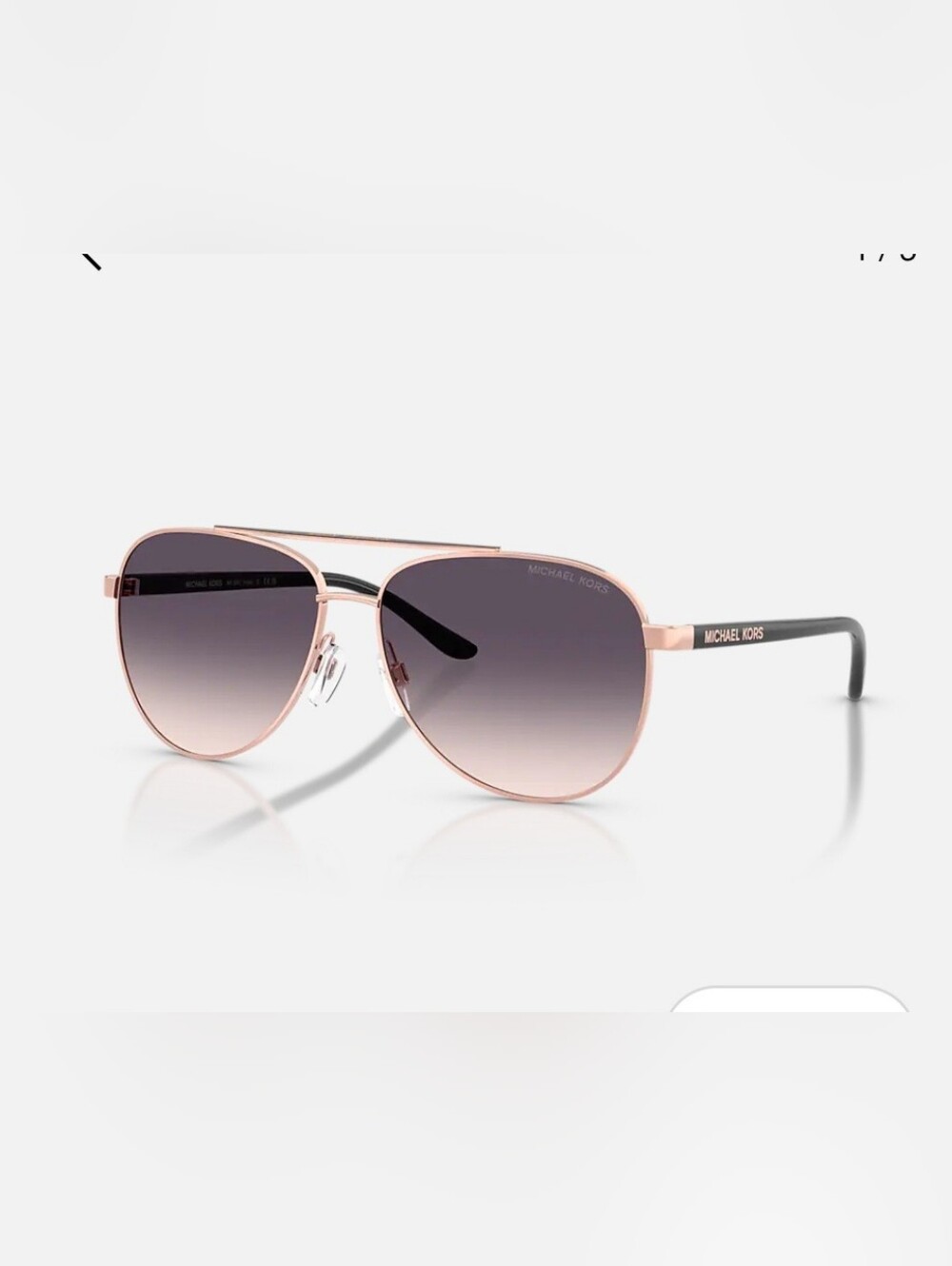 Michael Kors Rose Gold Frame Aviator Sunglasses with Gradient Lenses